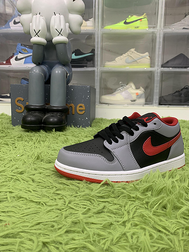 Jordan 1 Low Black Light Smoke Grey Gym Red  553558-060