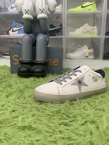 Golden Goose Super-Star White Royal Blue Grey Suede Patch GMF00102F00218110509