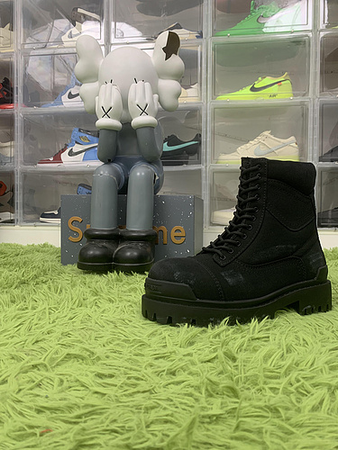 Balenciaga Combat Strike Boot 'Black Distressed Canvas'