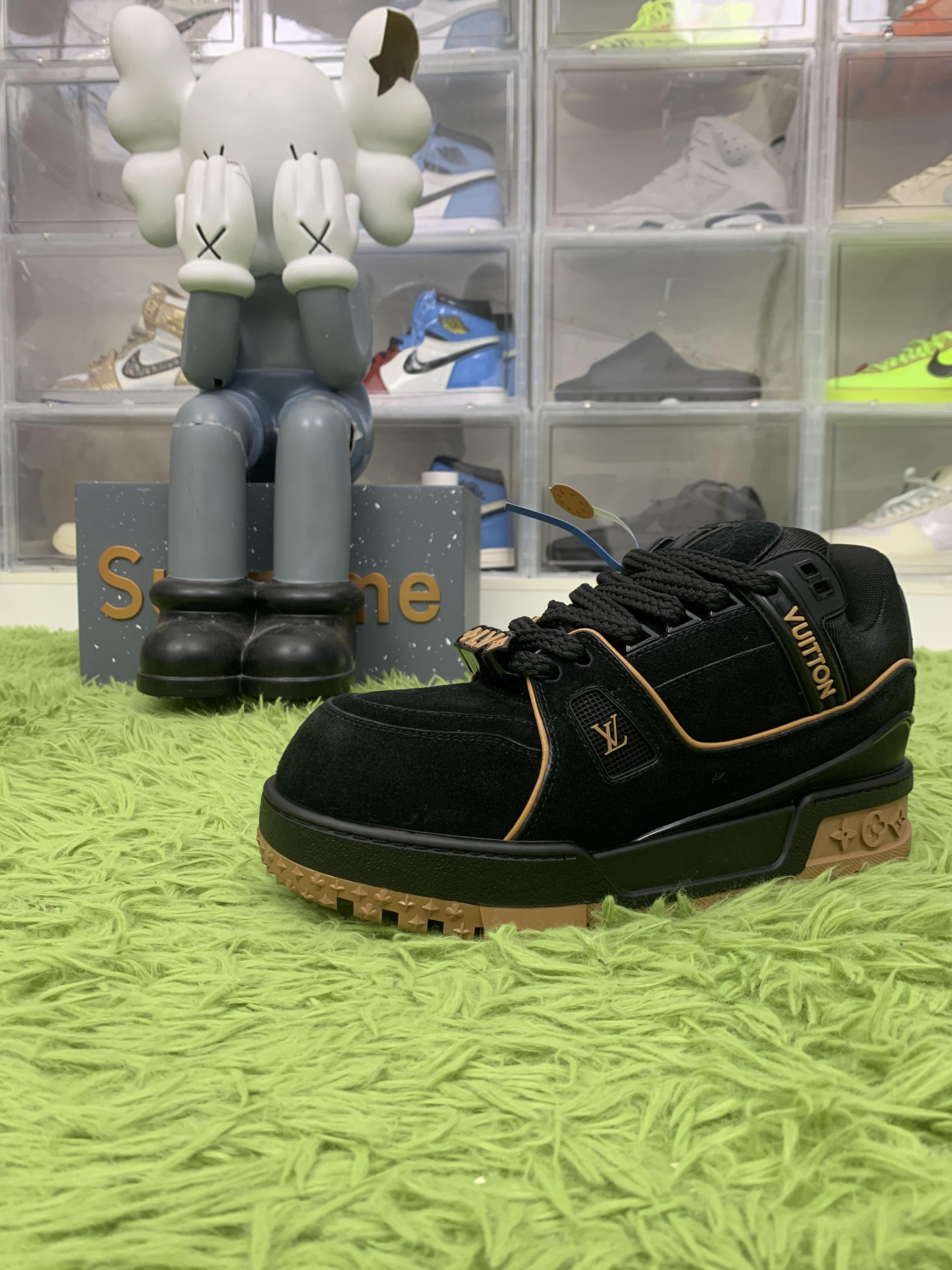 Louis Vuitton Trainer Maxi Black Brown Suede