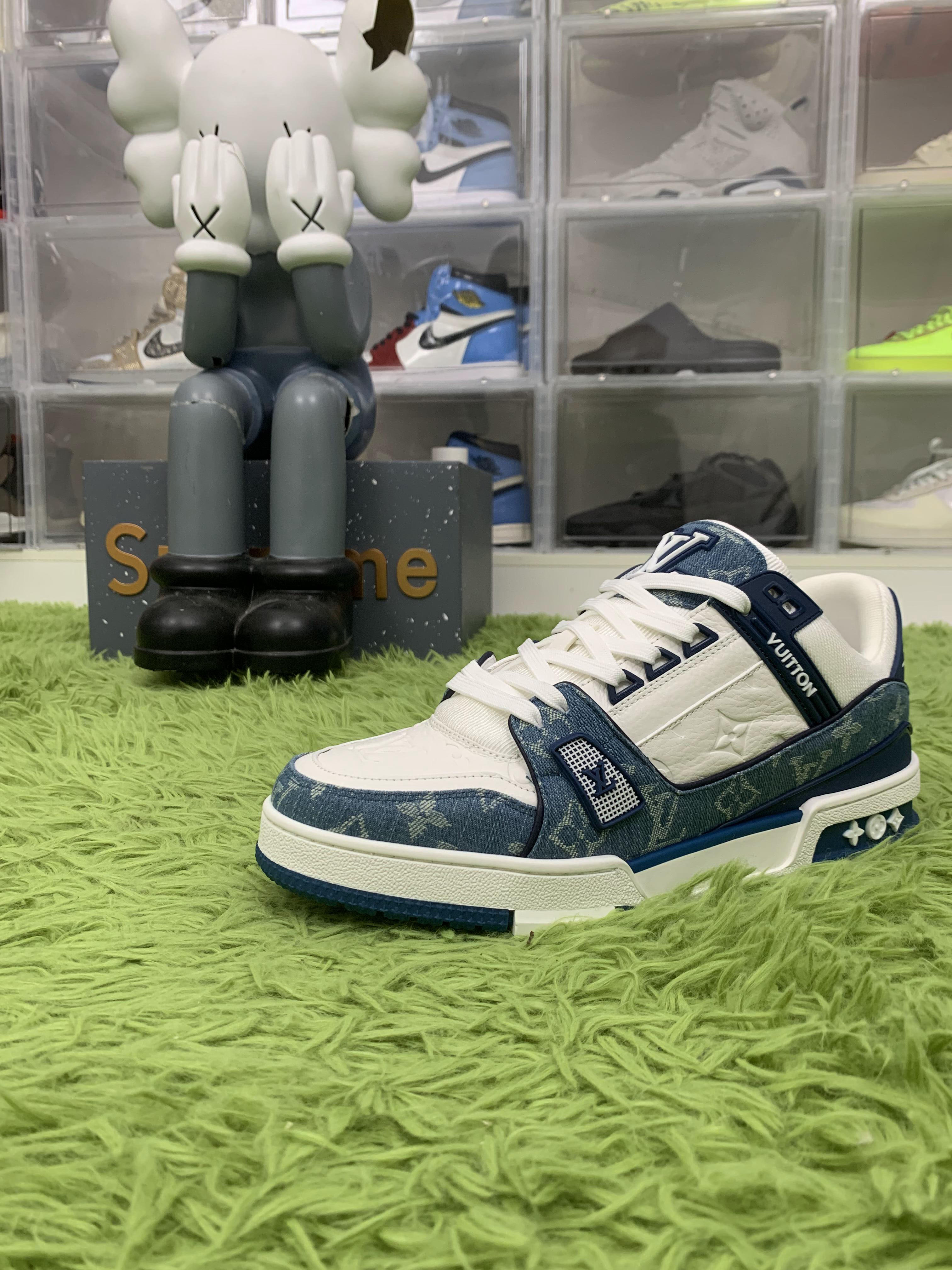 Louis Vuitton LV Trainer Monogram Denim White Blue