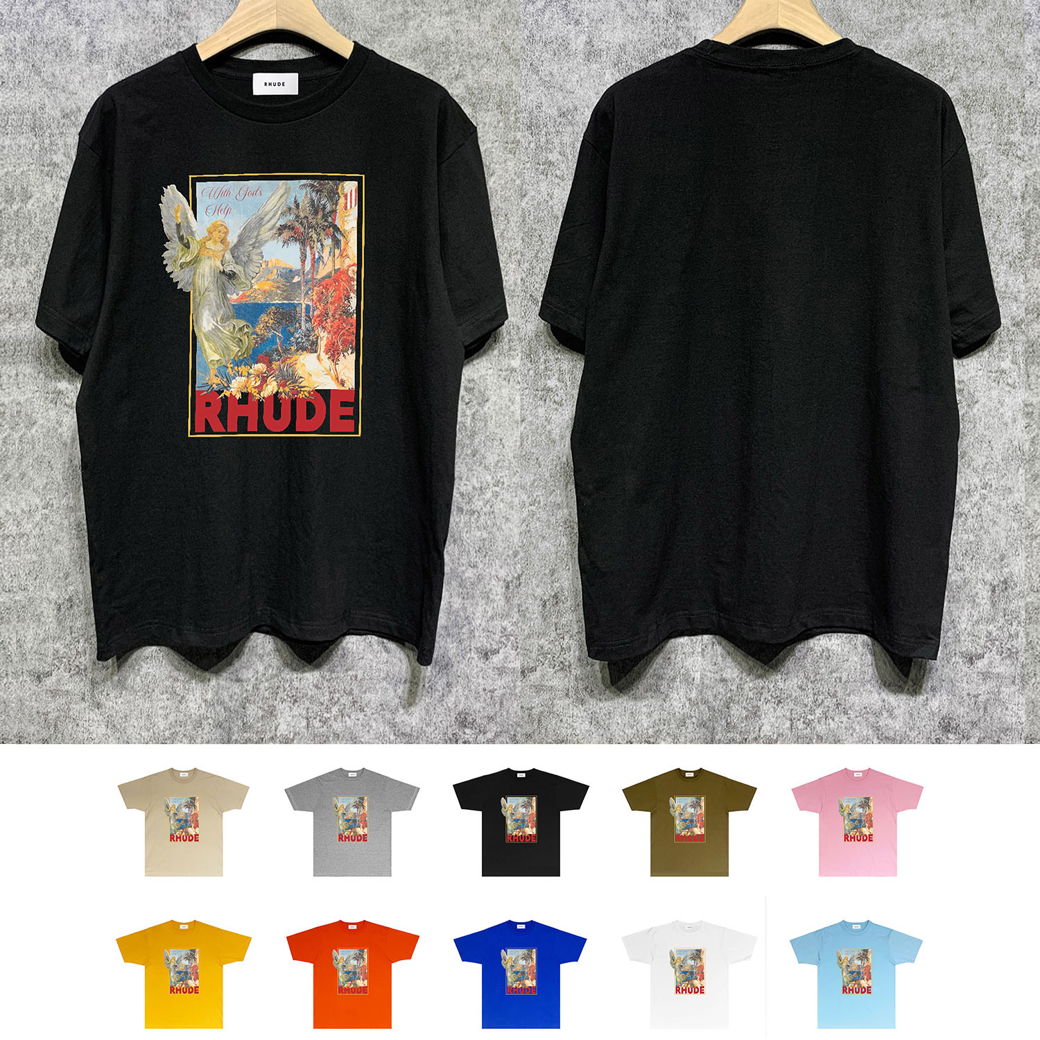 Rhude Black Graphic T-Shirt