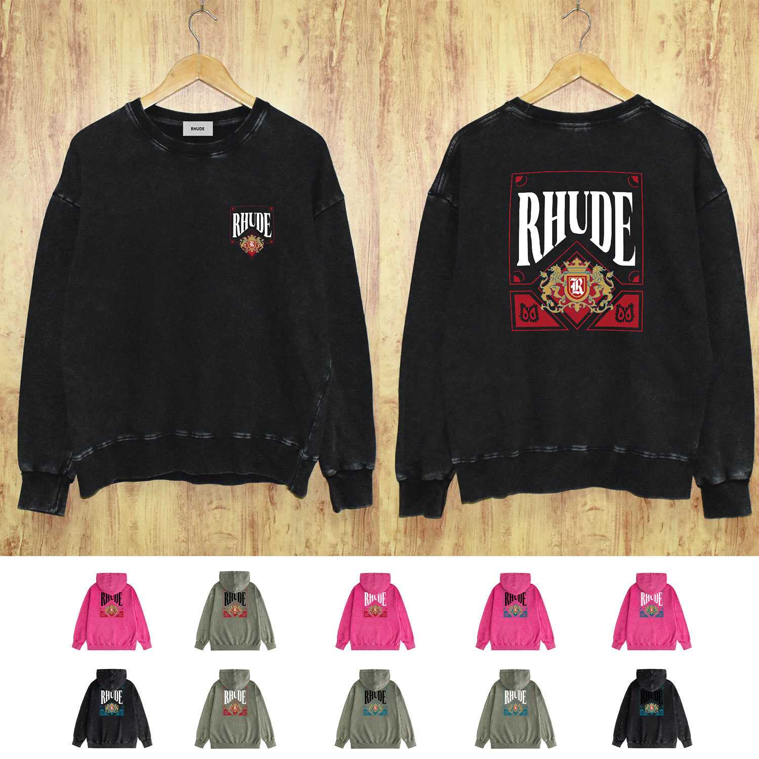 Rhude Black Long Sleeve Sweatshirt