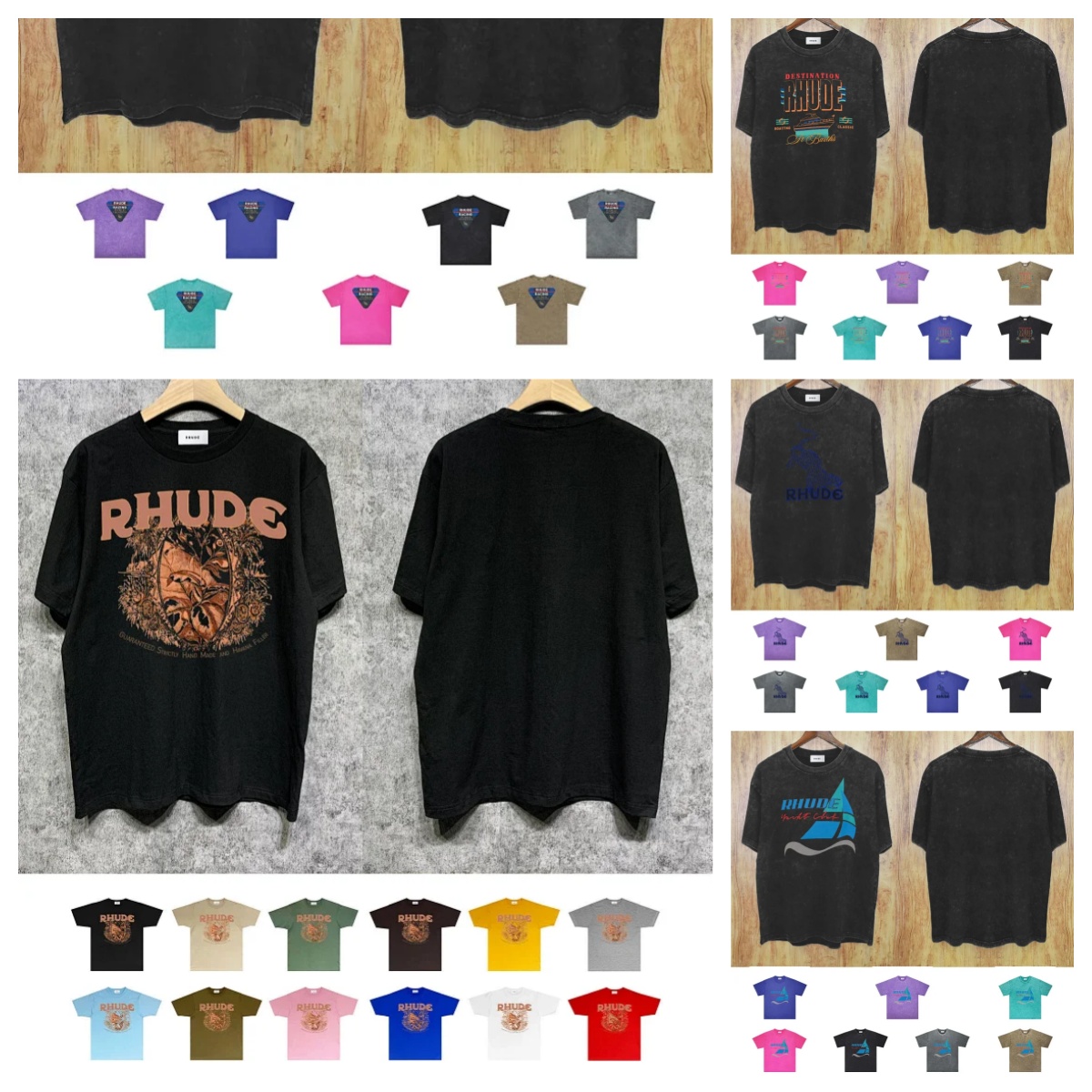 Rhude Saint Barts Black Short Sleeve T-Shirt