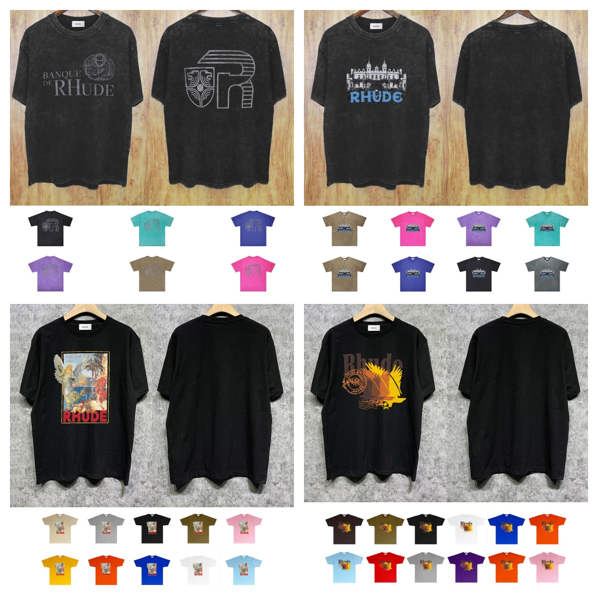 Banque de Rhude Black Short Sleeve T-Shirt