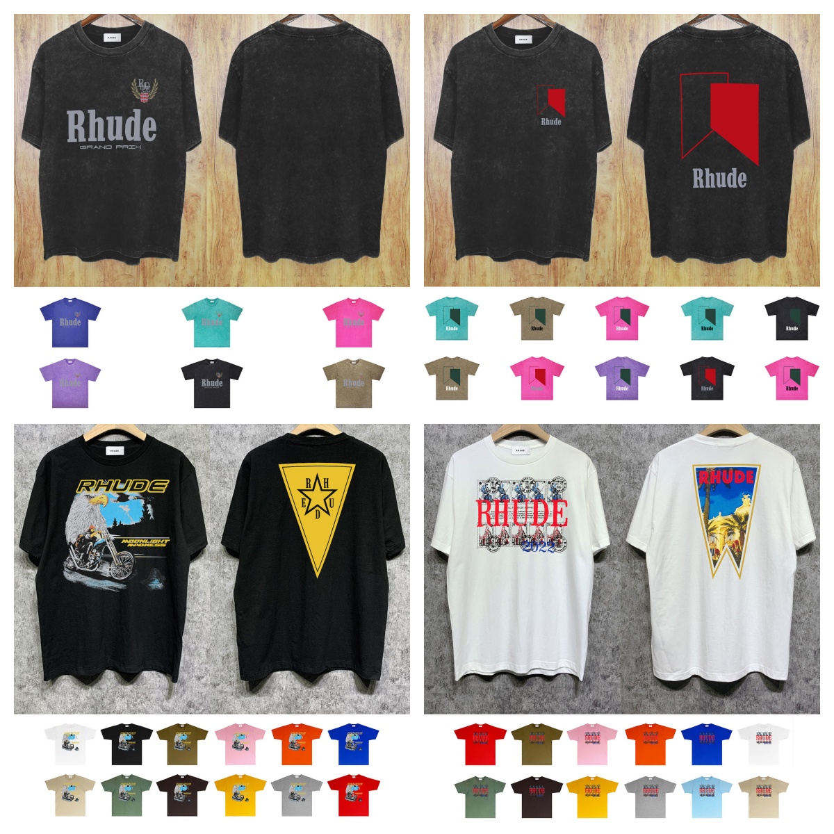 Rhude Black Short Sleeve T-Shirt