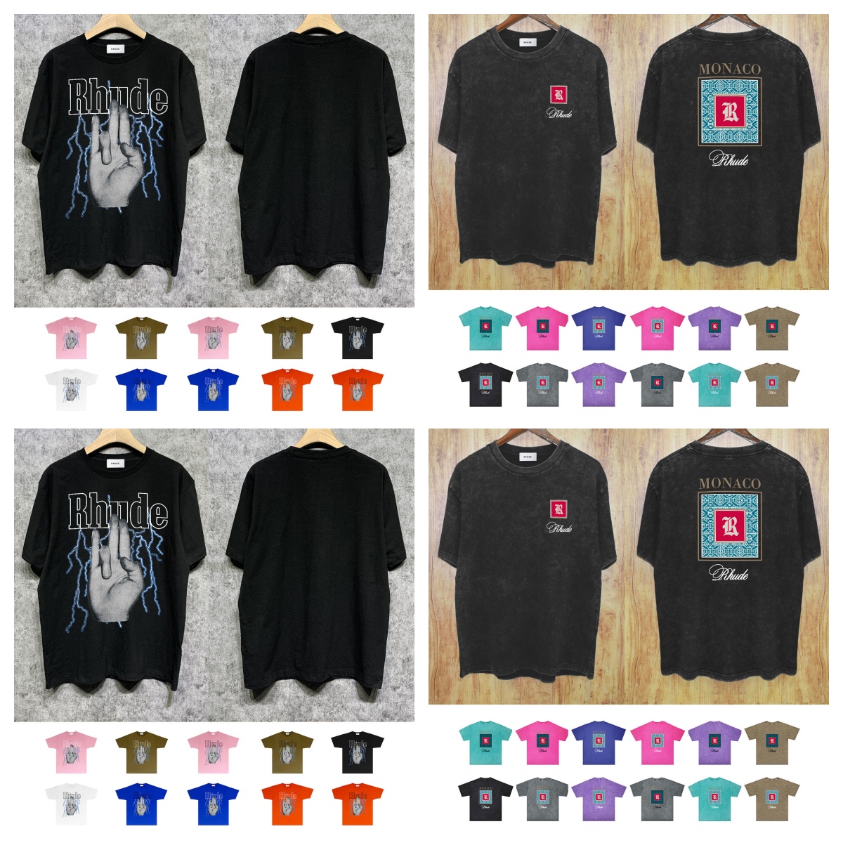 Rhude Black Short Sleeve T-Shirt