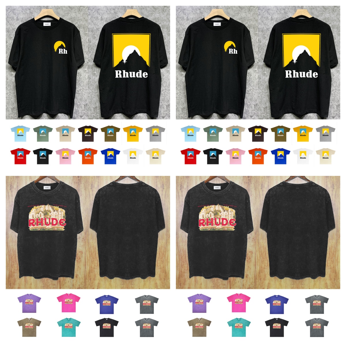 Rhude Black Short Sleeve T-Shirt