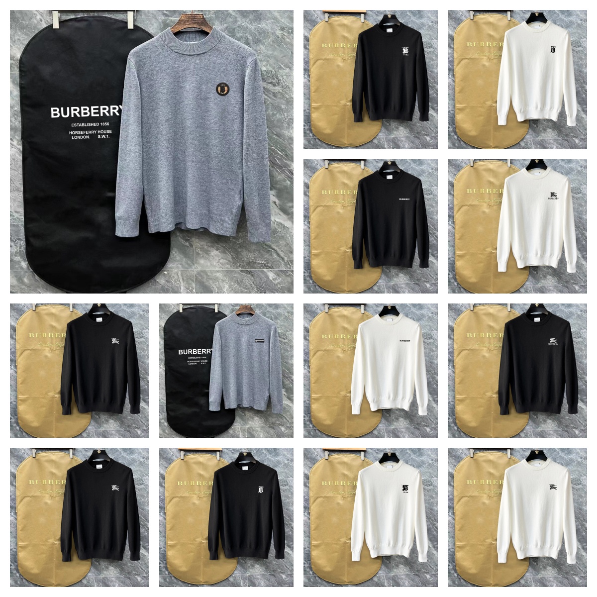 Burberry Grey Round Neck Sweater