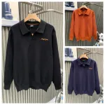 Zegna Black Long Sleeve Polo Sweater